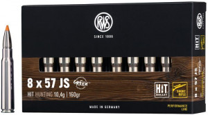RWS Büchsenpatrone 8x57 JS Hit 139gr / 9g  Short Rifle